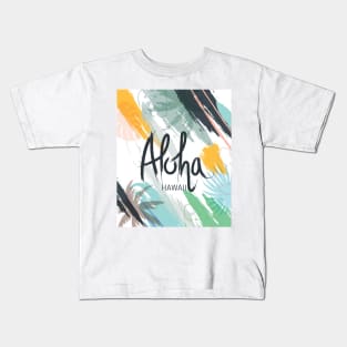 vintage Retro summer Hawaii Hippie Van Beach Surfer Longboard Aloha Kids T-Shirt